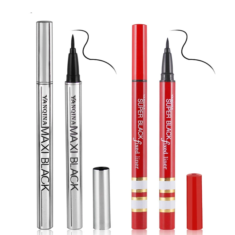 

Red Tube Silver Tubes Eyeliner Cool Black Quick Drying Waterproof Liquid Eyeliner Pen