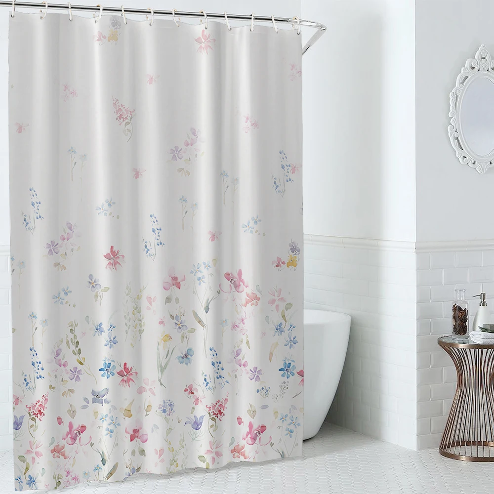 

i@home bath waterproof flower fabric 3d shower curtain custom digital printing anti-bacterial, As picture show