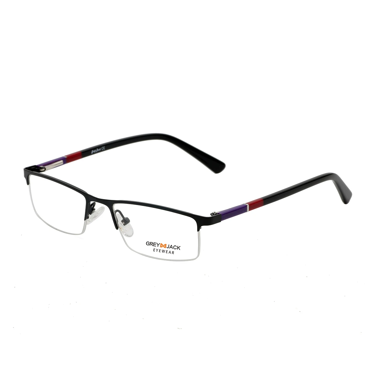 

Hot Sell Fashion High Quality Eyewear half rimless square rectangle metal Frame Eyeglasses Optical spectacle Frames In Stock