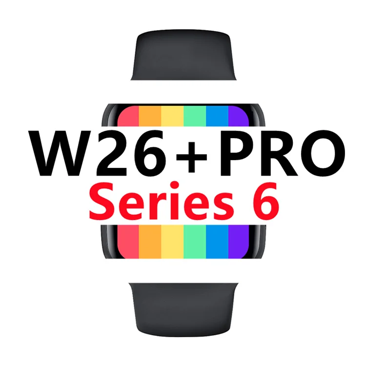 

W26+Pro Reloj 1.75 Inch Ip68 Waterproof W26 W26+ Smart Watch Series 6 Full Touch Hiwatch Temperature Smartwatches, Black/gray/pink/blue/green