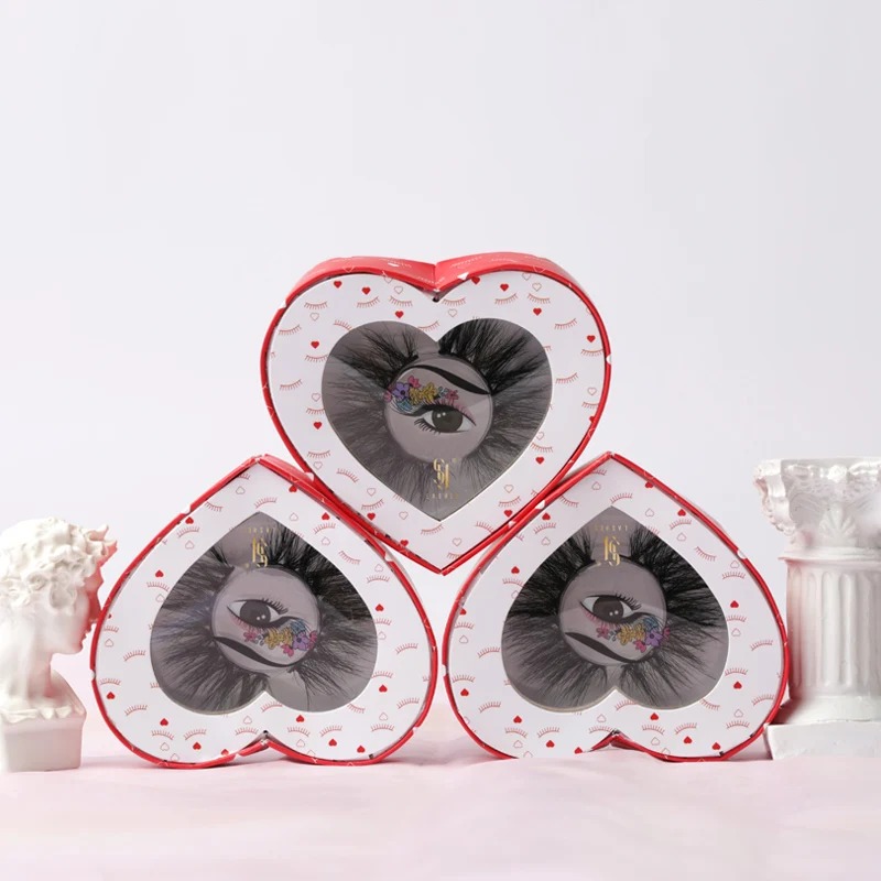 

SY shuying heart customise eyelash sleeve packaging white lash box world beauty eye lashes