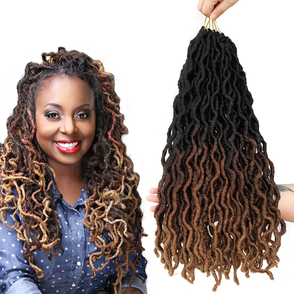 

Wholesale Crochet Braids Wavy Bohemian Gypsy Goddess Locs Hair Colorful Dreadlock Synthetic Crochet Gypsy Locs Hair Extensions, Per and ombre color more than 5 color aviable