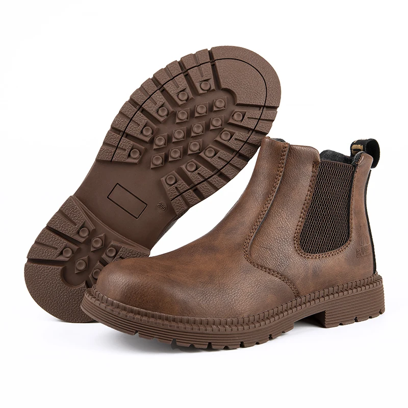 AMAWEI Men Steel Toe Safety Boots Anti-Puncture Waterproof Work Boots 815