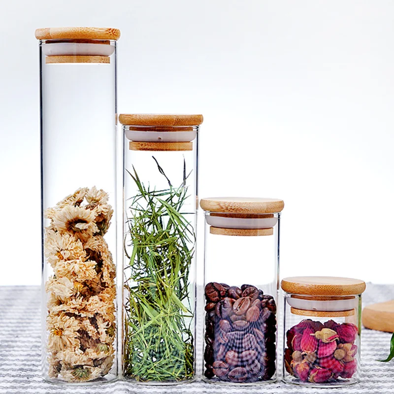 Glass Spice Jar Set Glass Spice Jar Set Bamboo And Glass Spice Jars