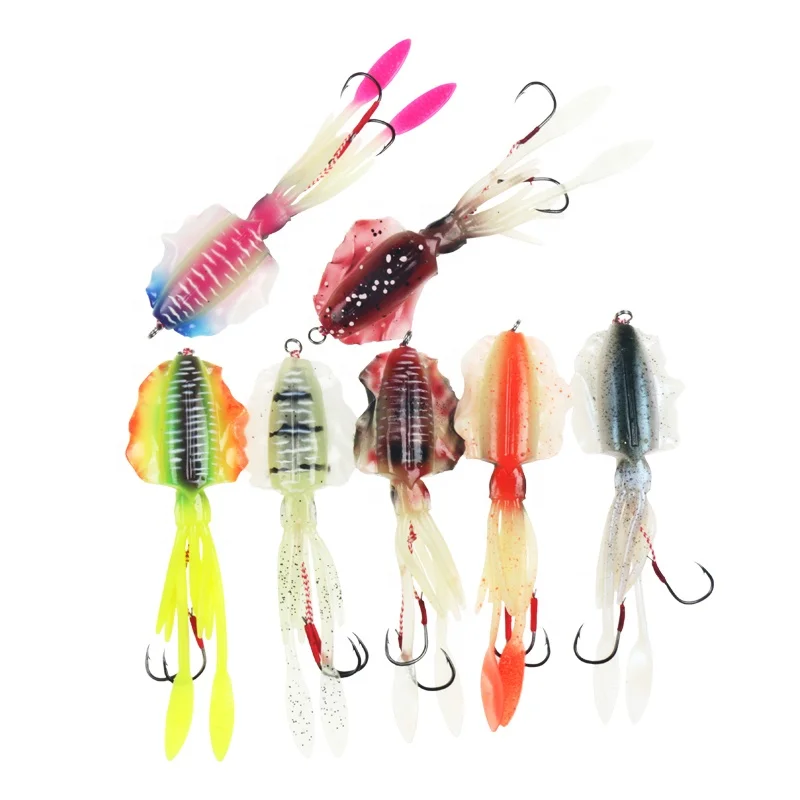 

Custom Fishing Soft Lure 15cm 60g Wobbler Bait Luminous/UV Squid Jig Fishing Lures For Sea Fishing