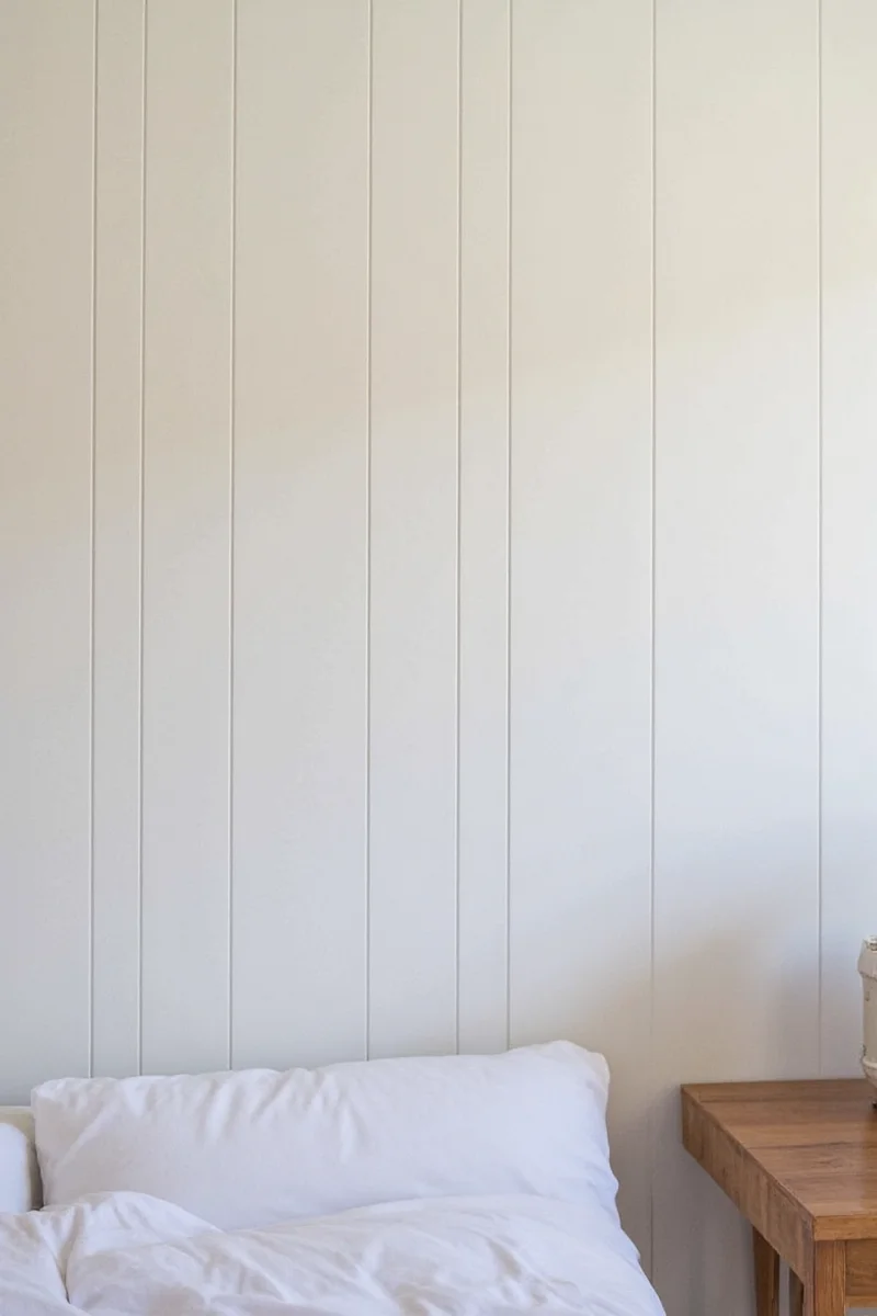 Beadboard in Kitchen with Floating Shelves and Greenery