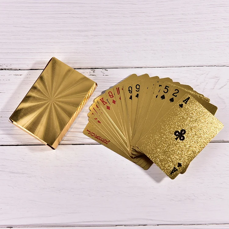 

Cheap Custom Design 24K Gold Foil Poker Playing Cards, Black, yellow or customized