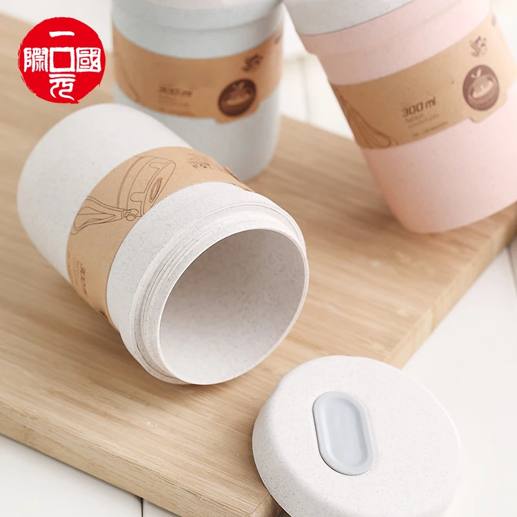 

Creative wheat straw breakfast porridge soup cup portable valve sealed soup pot cup work lunch box can be used in microwave