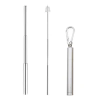 

FDA Approved Portable Flexible Telescopic Stainless Steel Collapsible Straw With Case Brush