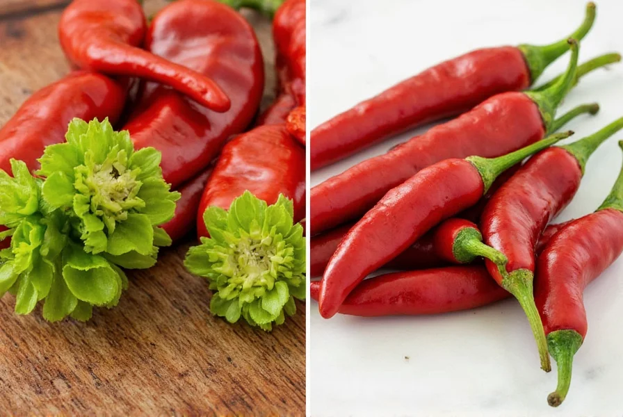 Side-by-side image of Chile California and Guajillo chiles
