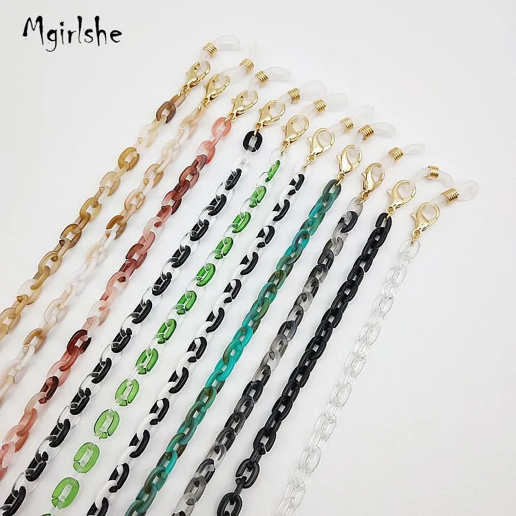 

Mgirlshe 2021 New Hot Selling Acrylic Chains Fashion Glasses Lanyard Chain Holder Facemask Necklace Chain Holder Initial Girls, Multicolors