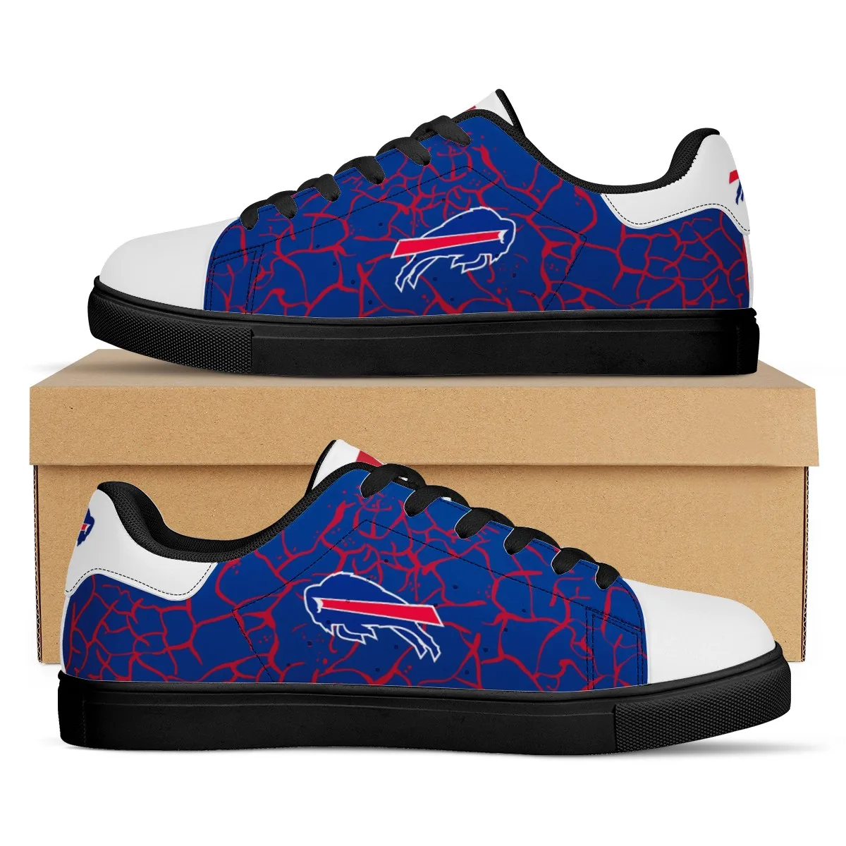 

Wholesale Buffalo Bills Custom Print Logo Design Sport shoes Fashion Sport Sneaker Breathable Football Team Casual Shoes