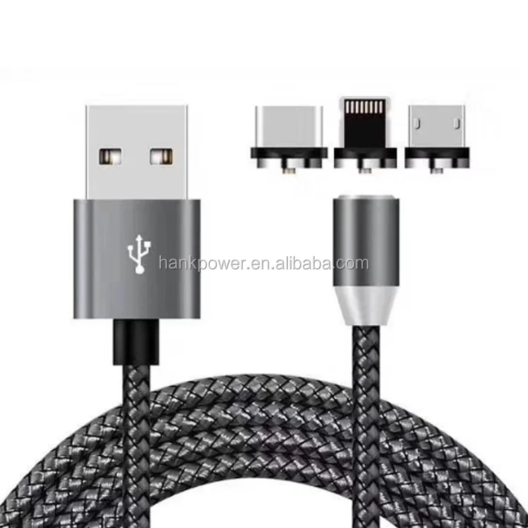 Cell Phone Cable Magnetic USB Charger 3 in 1 USB Charging Data Metal Micro USB Function Cables Magnetic Phone Charger - ANKUX.COM