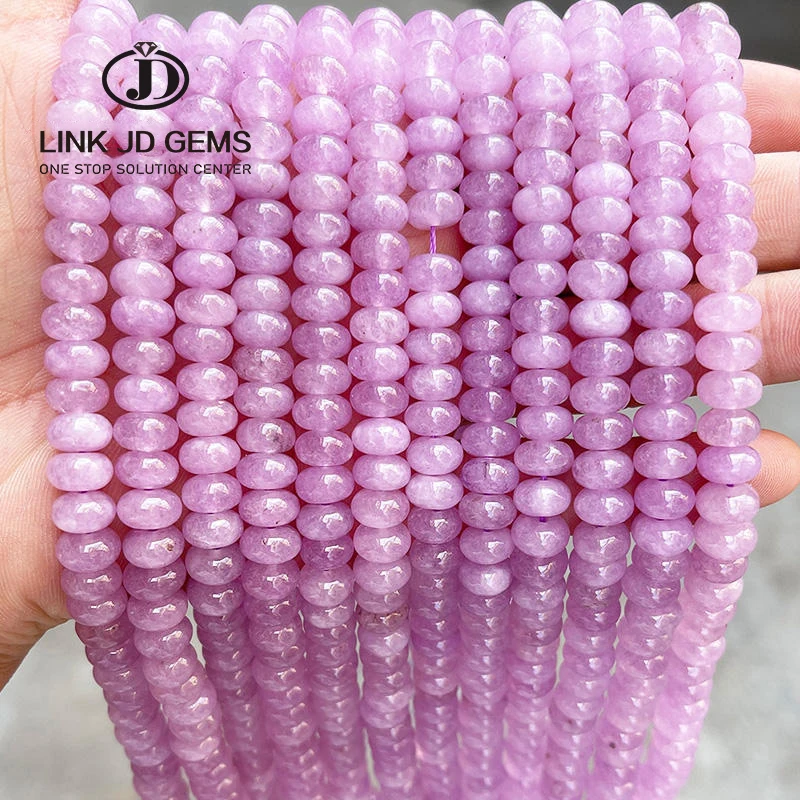 8x5mm Dyed Color Flat Round Shape Natural Chalcedony Abacus Beads Colorful Loose Spacer Beads For Jewelry Making