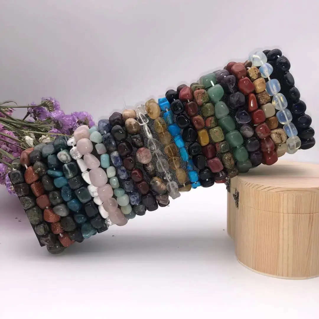 

Factory price customize natural stone bracelets women gemstone crystal beads men bracelet feng shui