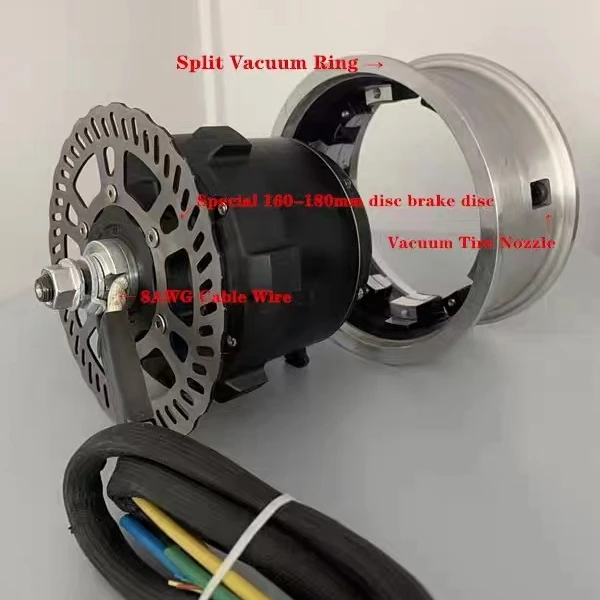 

The latest version of HM11-13 inch split tubeless tyre 60 -120V open gear 150-160, with cooling motor