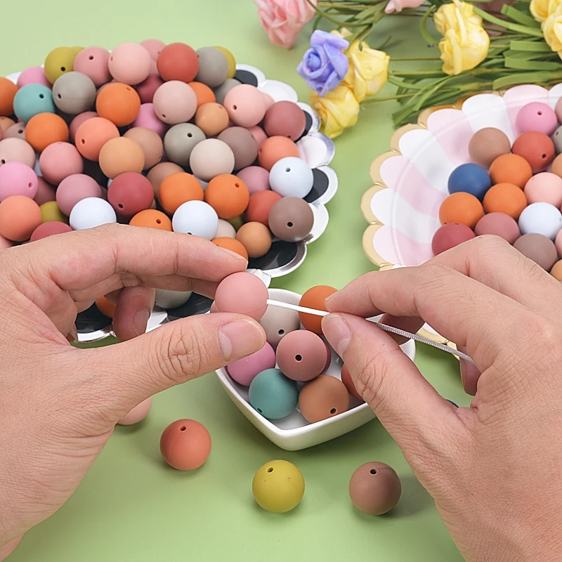 

New arrivals Food Grade Baby Chewable Teether Loose Silicone Round teething Beads