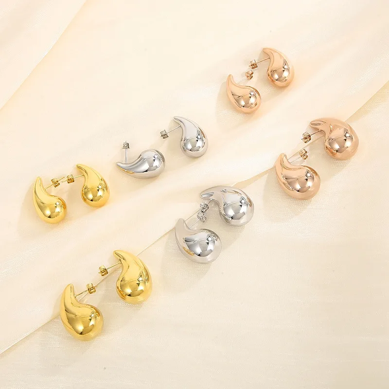 

G2203 Pendientes De Acero Inoxidable Waterproof Stainless Steel Tarnish Free Gold Plated Waterdrop Tear Drop Jewelry Earrings