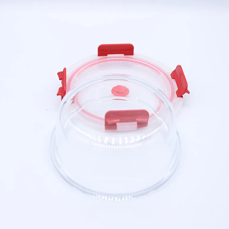 

2021 Eco Friendly Microwave Safe Airtight Meal Glass Bento Lunch Box Round shape 400ML Food Storage Containers, Clear