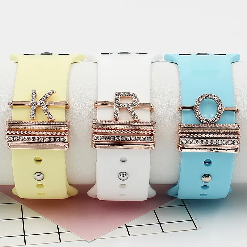 

DIY Diamond Charms Stub for Apple Watch Band Silicone Strap Accessories for Smart Watch Bracelet Personalized Charm
