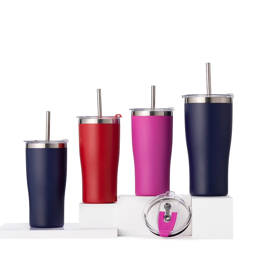 

Hot sales 600ML Promotion Gifts Coffer Mug Reusable Stainless Steel Coffee Tumbler With Straw, Customized color