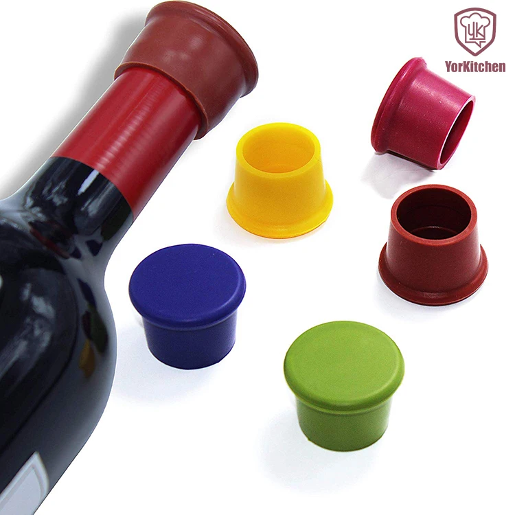 

Assorted Colors Silicone Reusable Wine Bottle Caps Beer Sealer Cover