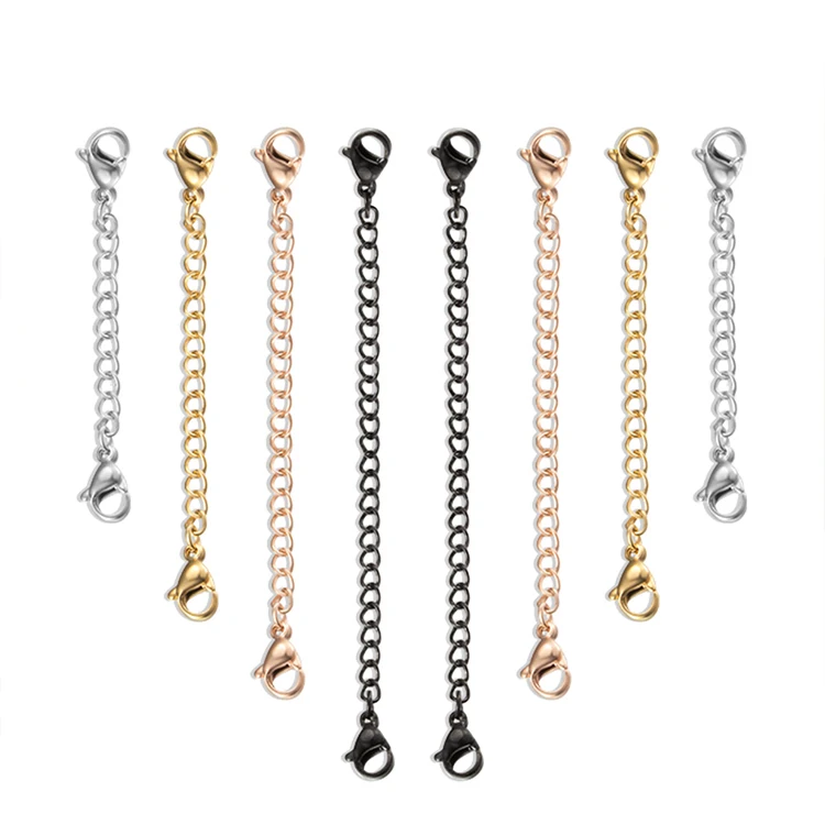Stainless Steel Necklace Bracelet Extender Chain Connection Jewelry Accessories Lobster Clasps Extension Chain