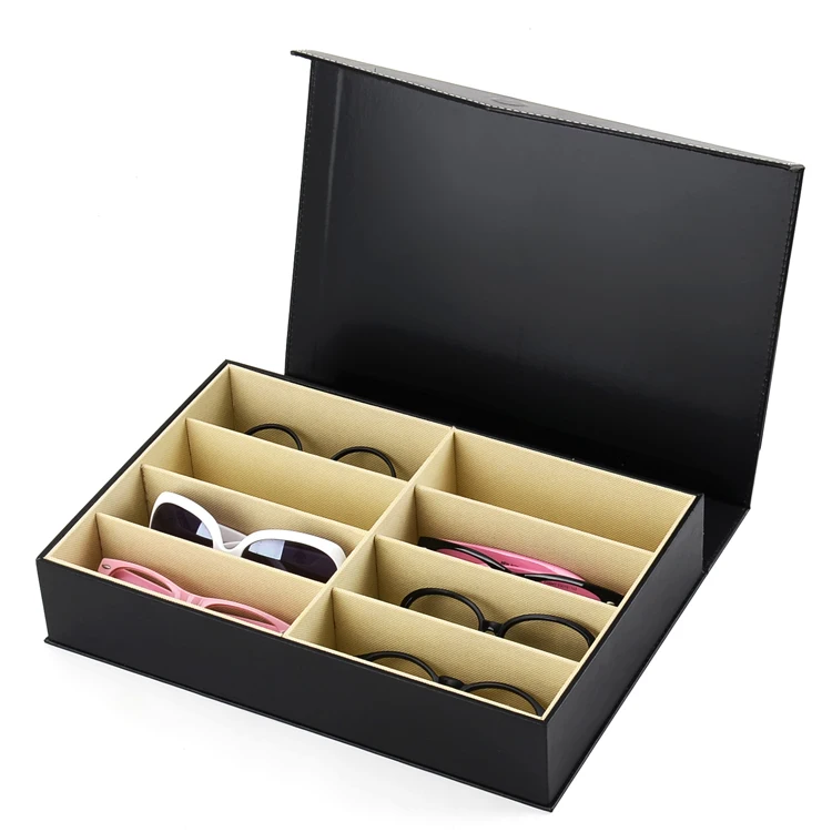 

Flip 8-slots Glasses Storage Case Plastic Sunglasses Case Packaging Box Glasses Display Box