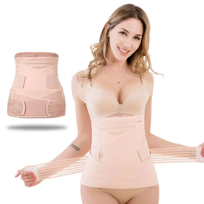 

3pcs Elastic Postpartum Support Recovery Belly Wrap Shaper Waist Pelvis Belt Maternity Waist Band