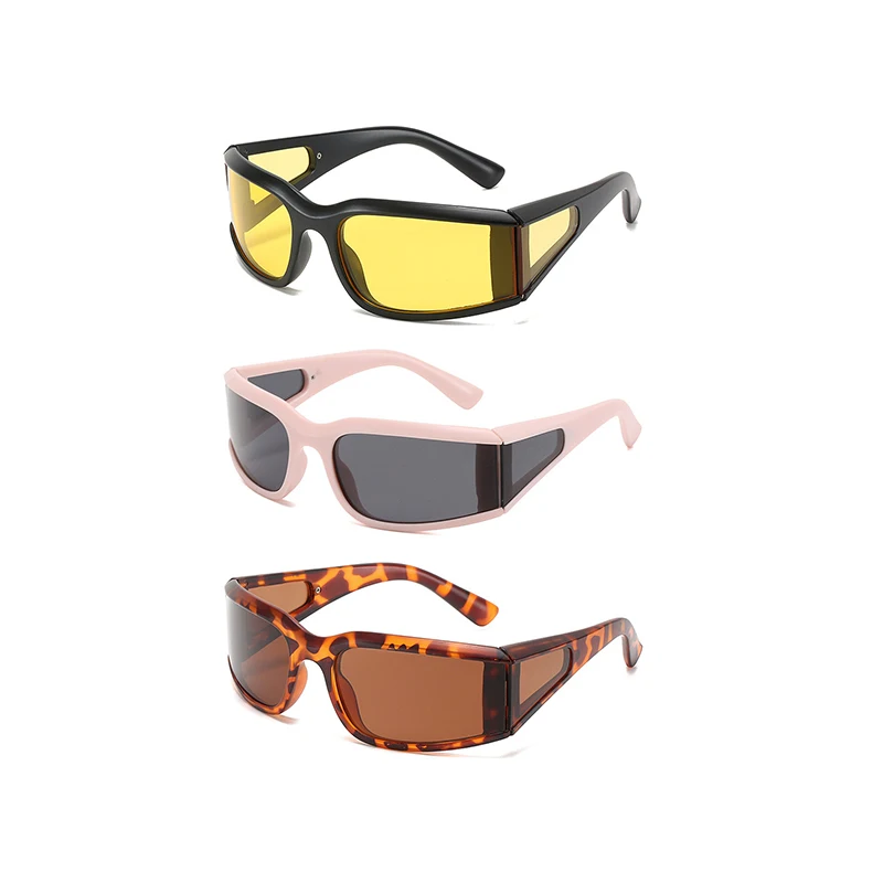

2021 New Motorcycle Glasse Fashion Square Personalized Women Sunglasses With Mirror Legs Vintage Luxury Classic Sunglasses UV400