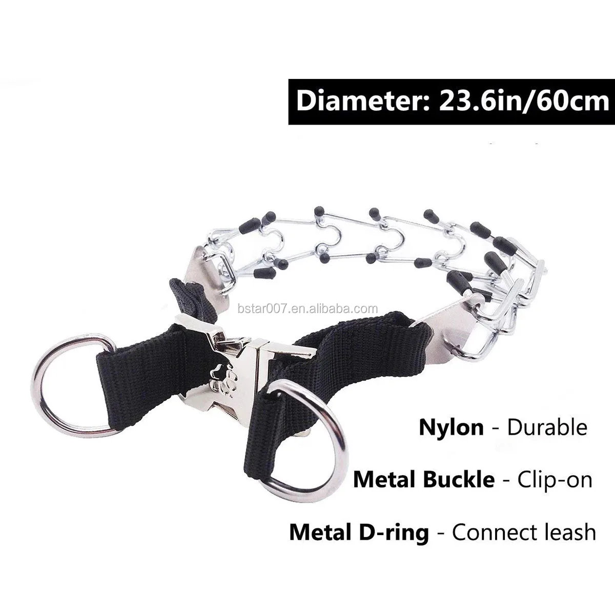 Supet Dog Prong Collar Dog Choke Pinch Training Collar Adjustable Links