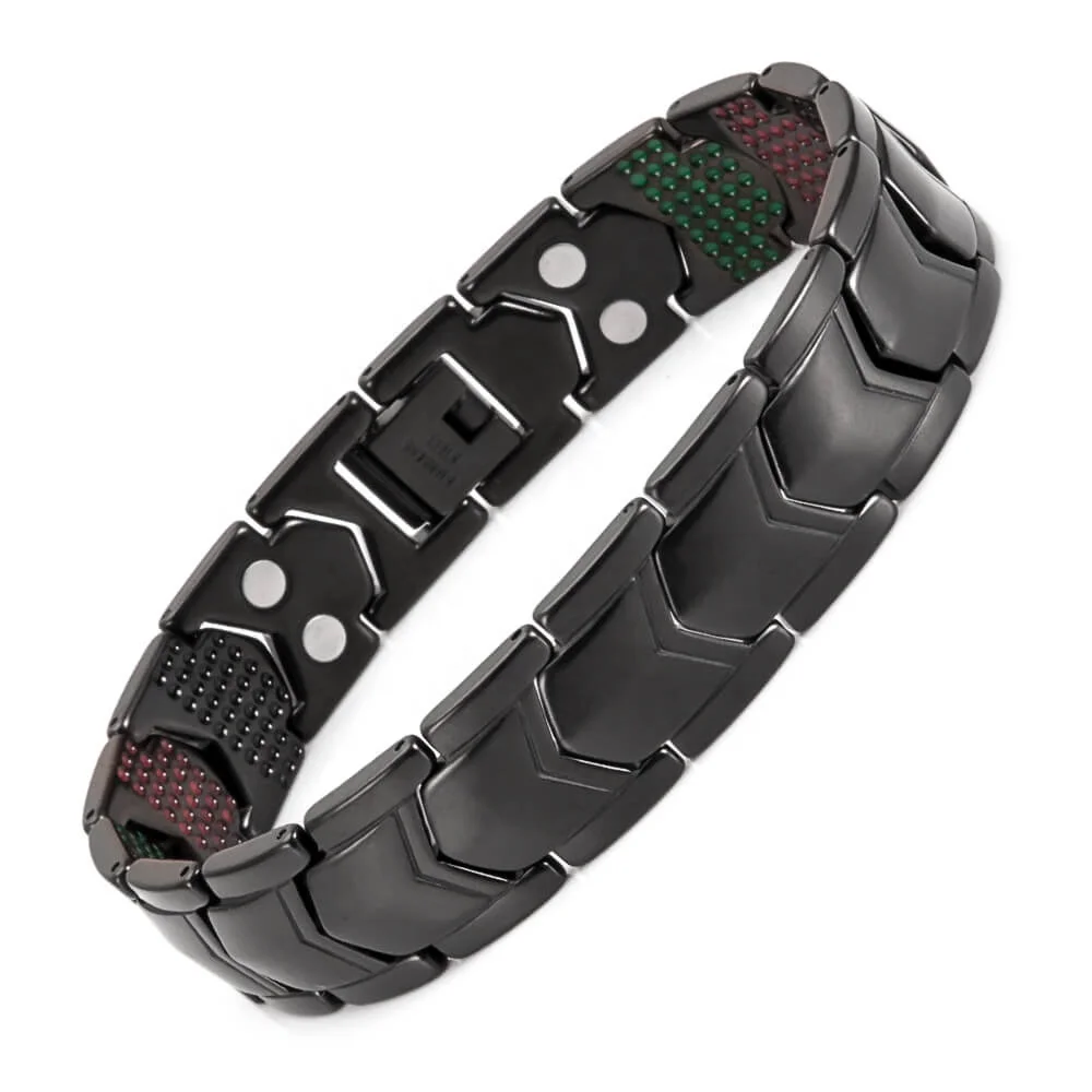 

Men Black Stainless Steel Bio Energy Magnetic Therapy Health Bracelet