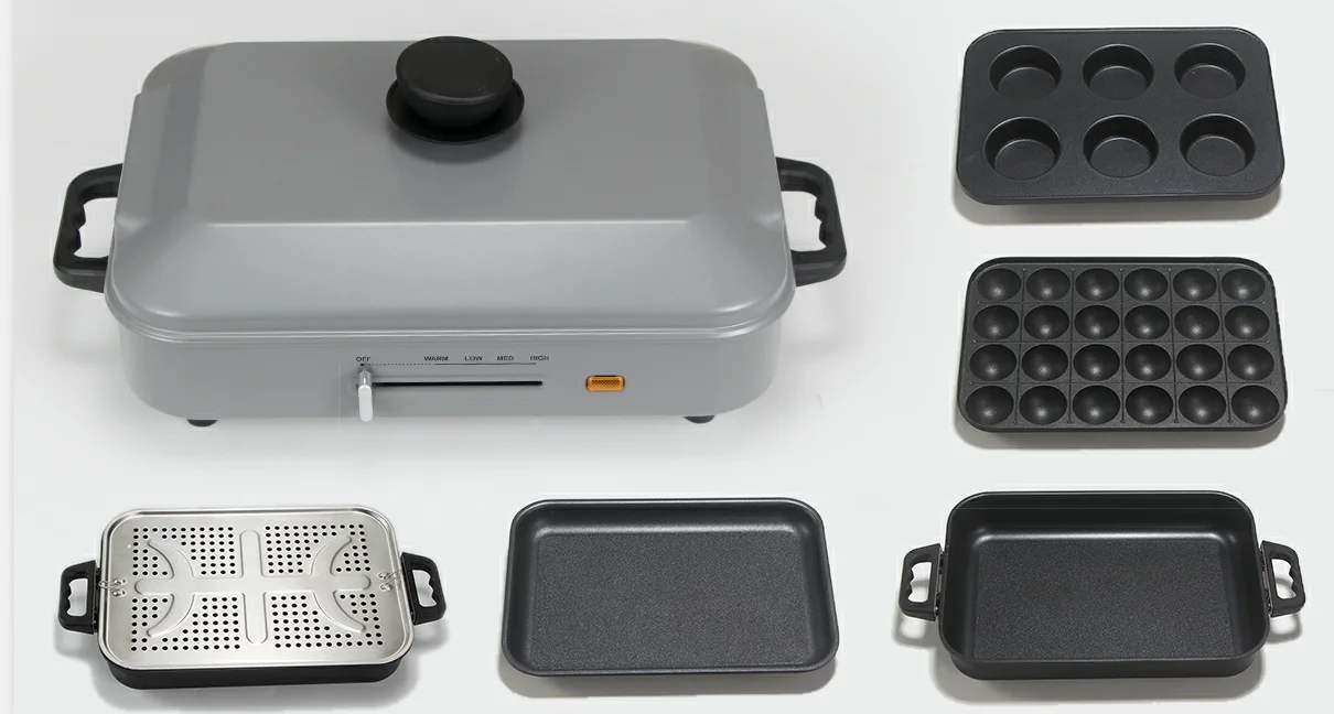 Multi Cooker With Detachable Takoyaki Plate Muffin Plate Flat Plate