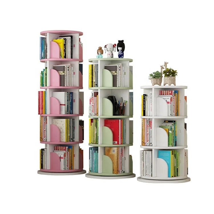 
Haichuan dolphin household space saving floor standing multi-function rotating book shelf for kids 