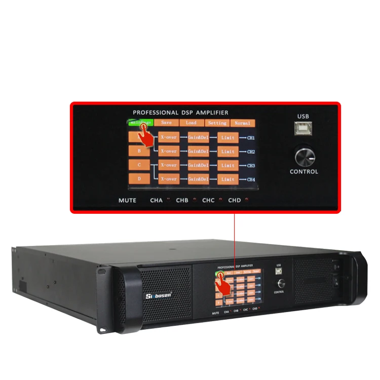 

Sinbosen amplifier professional powerful 4000 watt DSP-20Q professional sound system power amplifier pa