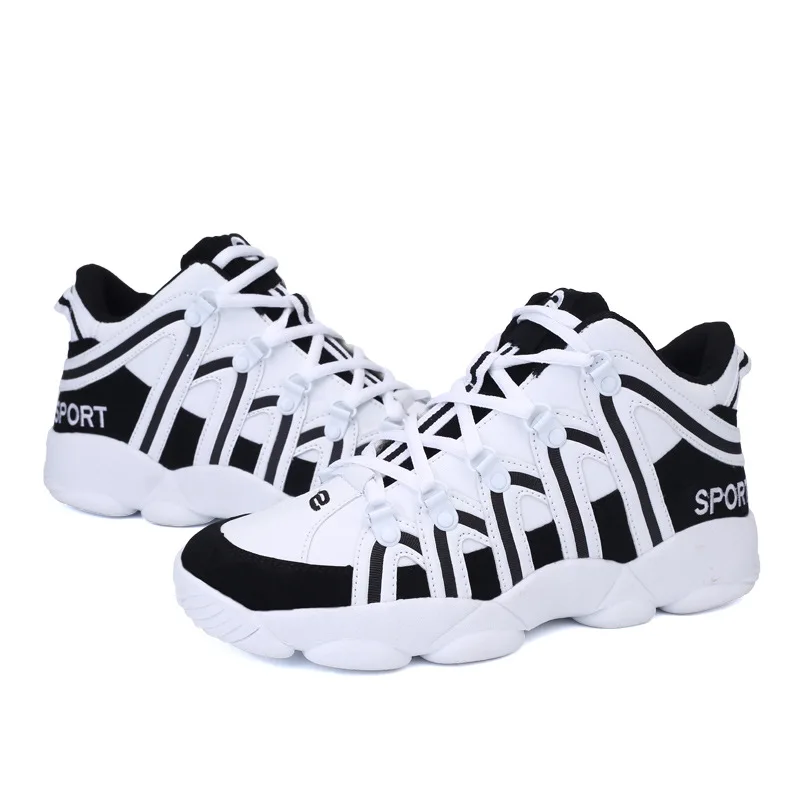 

New Brand Basketball Shoes Men Women High-top Sports Cushioning Athletic Shoes Comfortable Couples Sneakers, Black,white,red