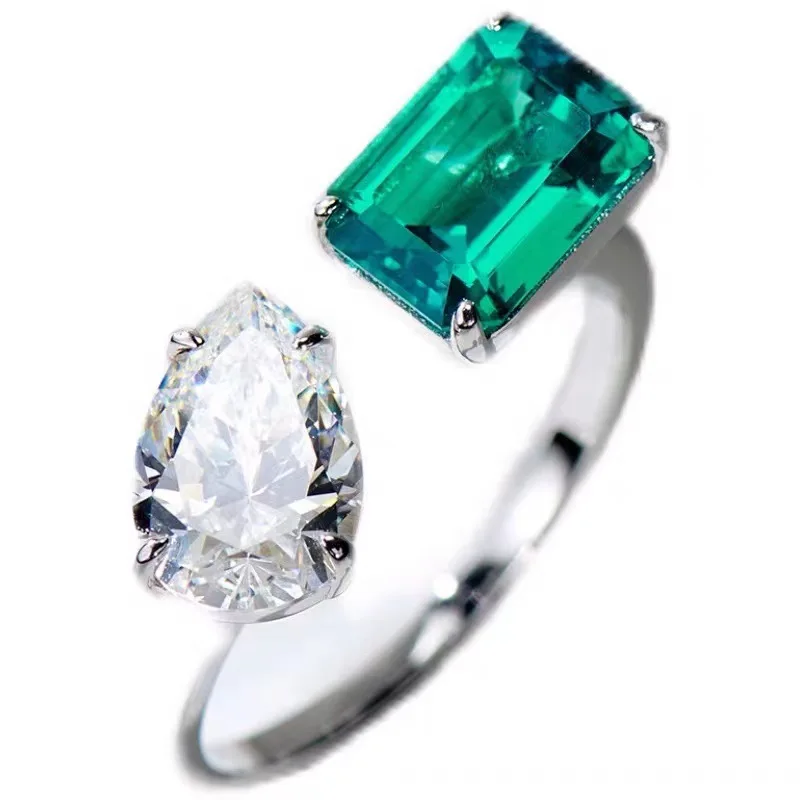 

Temperamental Luxury Cubic Zircon Open Adjustable Silver Plated Ring For Women