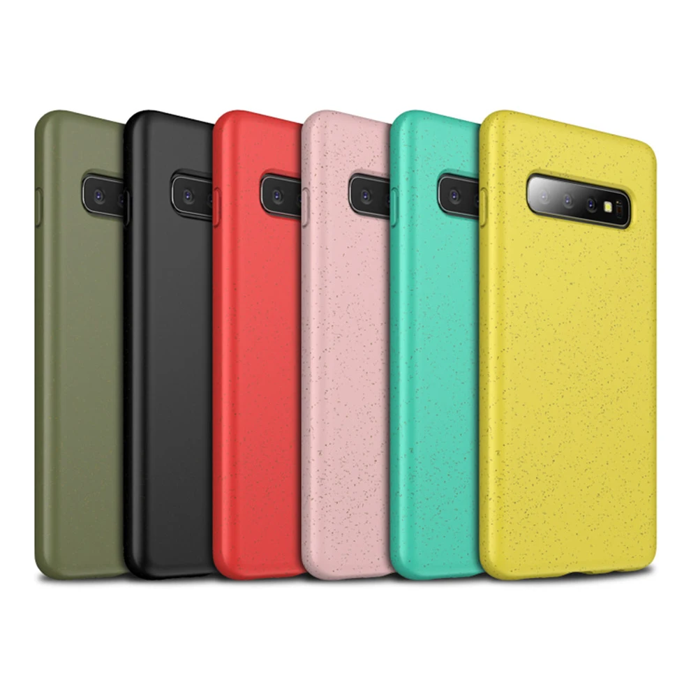 

HOCAYU High Quality Cheap Matte Phone Case For Samsung S10 S10 Lite S10 Plus Eco-Friendly Wheat Straw Tpu Shockproof Cover