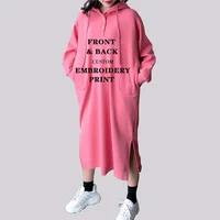 

Maxnegio long hoodie dress streetwear women sweatshirt