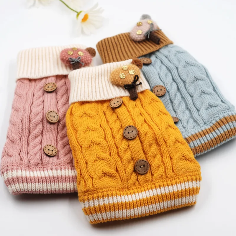 

2021 Hot Sale Wholesale Winter Warm With Button Sweater Pet Dog Cat Apparel Clothes