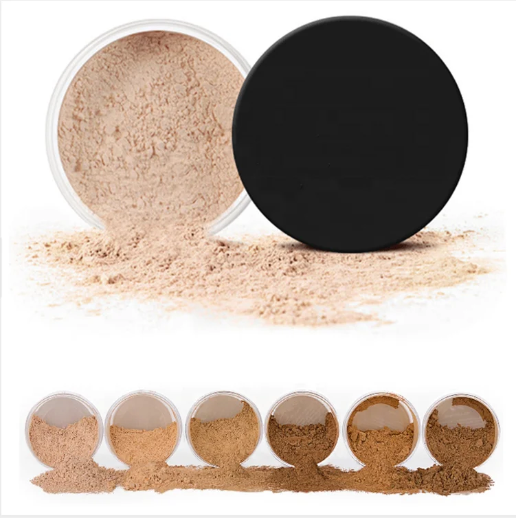 

Loose Powder OEM Mineral Make Up Powder Loose Setting Powder Container with Puff