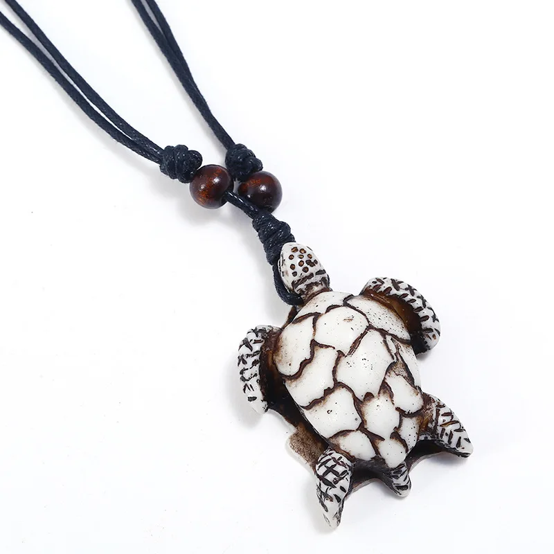

Wholesale Ocean Jewelry Vintage Hand-woven Resin Turtle Necklace