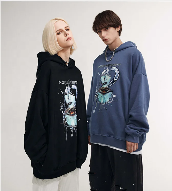 

High Quality oversized unisex 100% cotton hoodie street men's printed pullover hoodies, Can provide different swatchbooks to choose colors