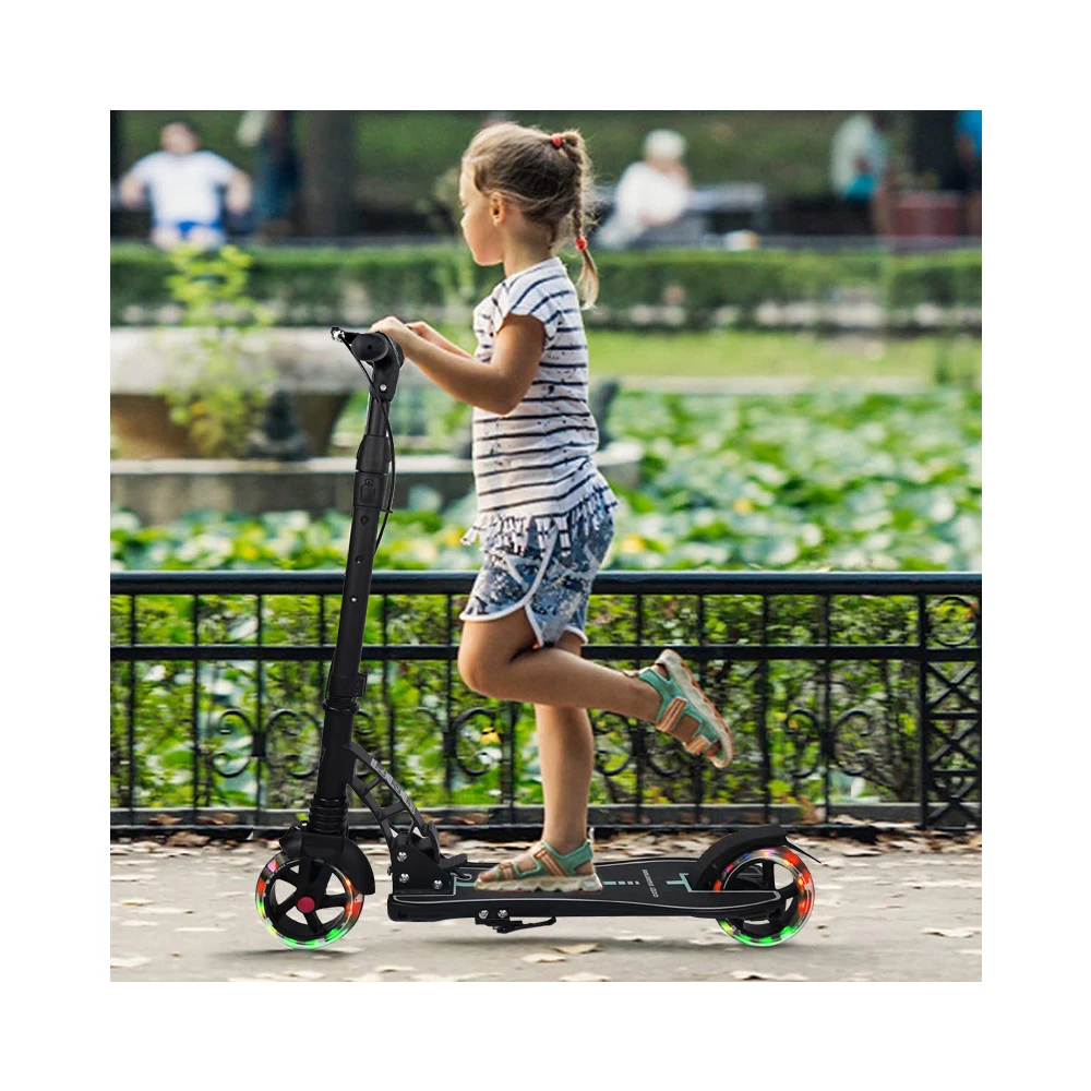 

New design two flashing wheels kids kick scooter with easy folding system and hand brake