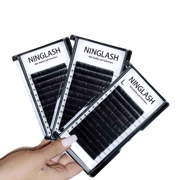 

Ready To Ship Volume eyelash extension Private Label Supplies Korean 0.03 Eyelash Extension Faux Mink Trays, Dark black