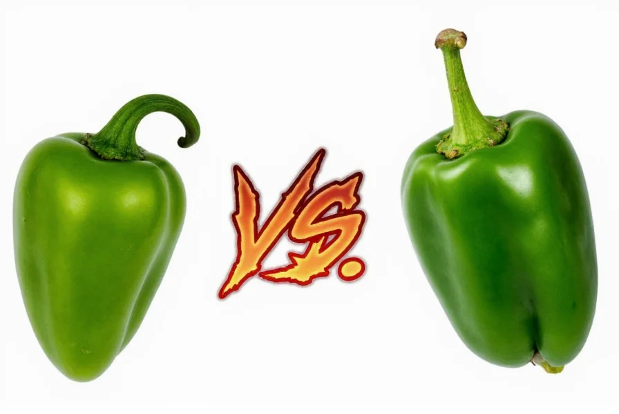 Jalapeño and Serrano Peppers Side by Side