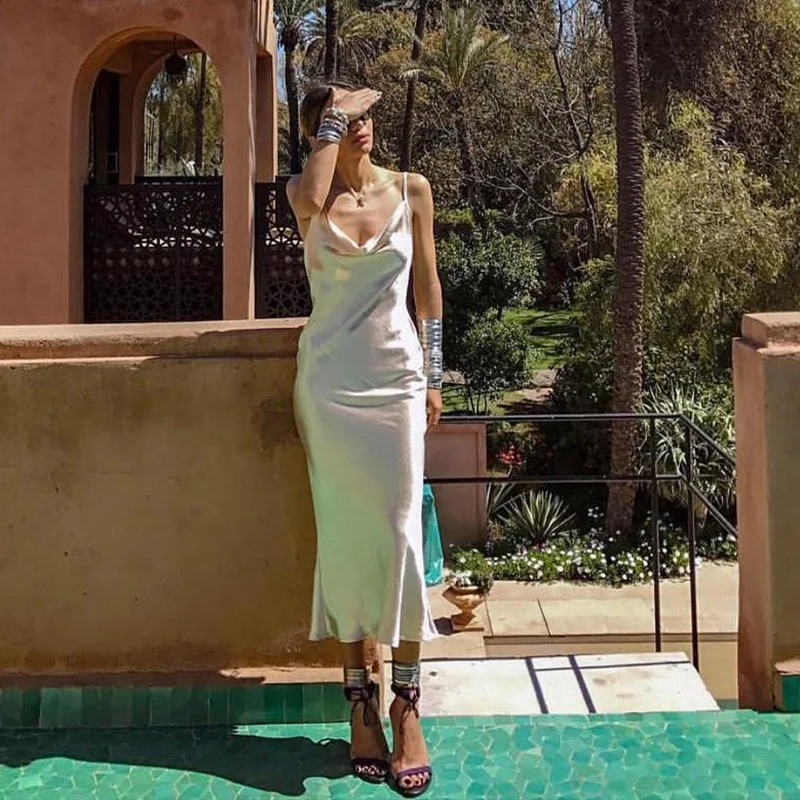 

2020 Fashion Summer Backless Elegant New Long Bodycon Bandage Sleeveless Women Beautiful Evening Dresses