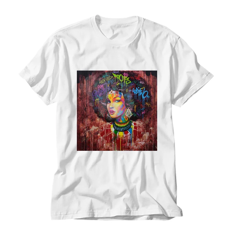 

Black Girl Magic Afro Lady T Shirt Cotton Women Comfortable Cotton Short Sleeve Fashion Females Clothing Casual Cotton Top, White