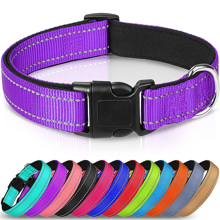 

Dog Collar for Large Dogs No Pull Nylon Reflective Dog Collars with Quick Release Buckle Easy Handle Adjustable for Large to XL, Customized color