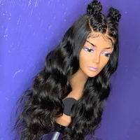 

Braid Fake Scalp Wig Deep Wave Brazilian Remy Human Hair 13x6 Lace Frontal Wigs With Baby Hair